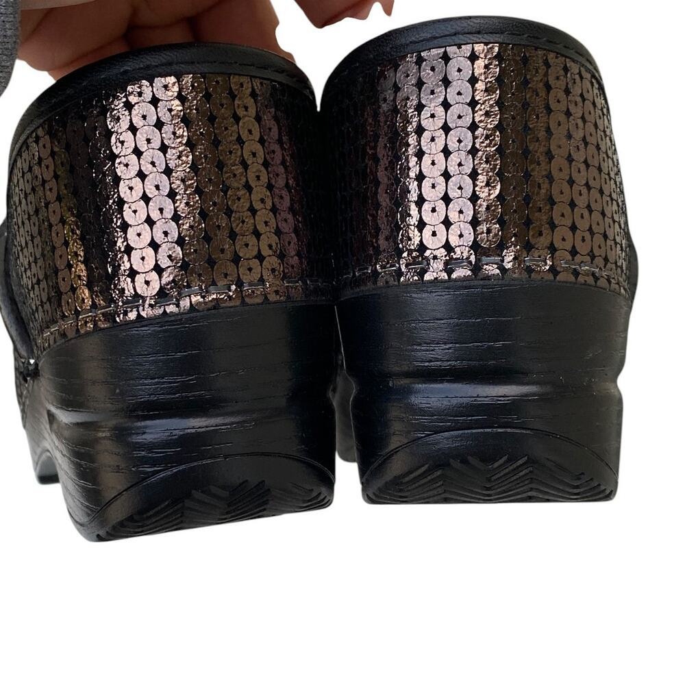 Dansko Professional Clogs EU 35 US 5 Metallic Bronze Sequined Nurse Comfort Shoe - Picture 11 of 15